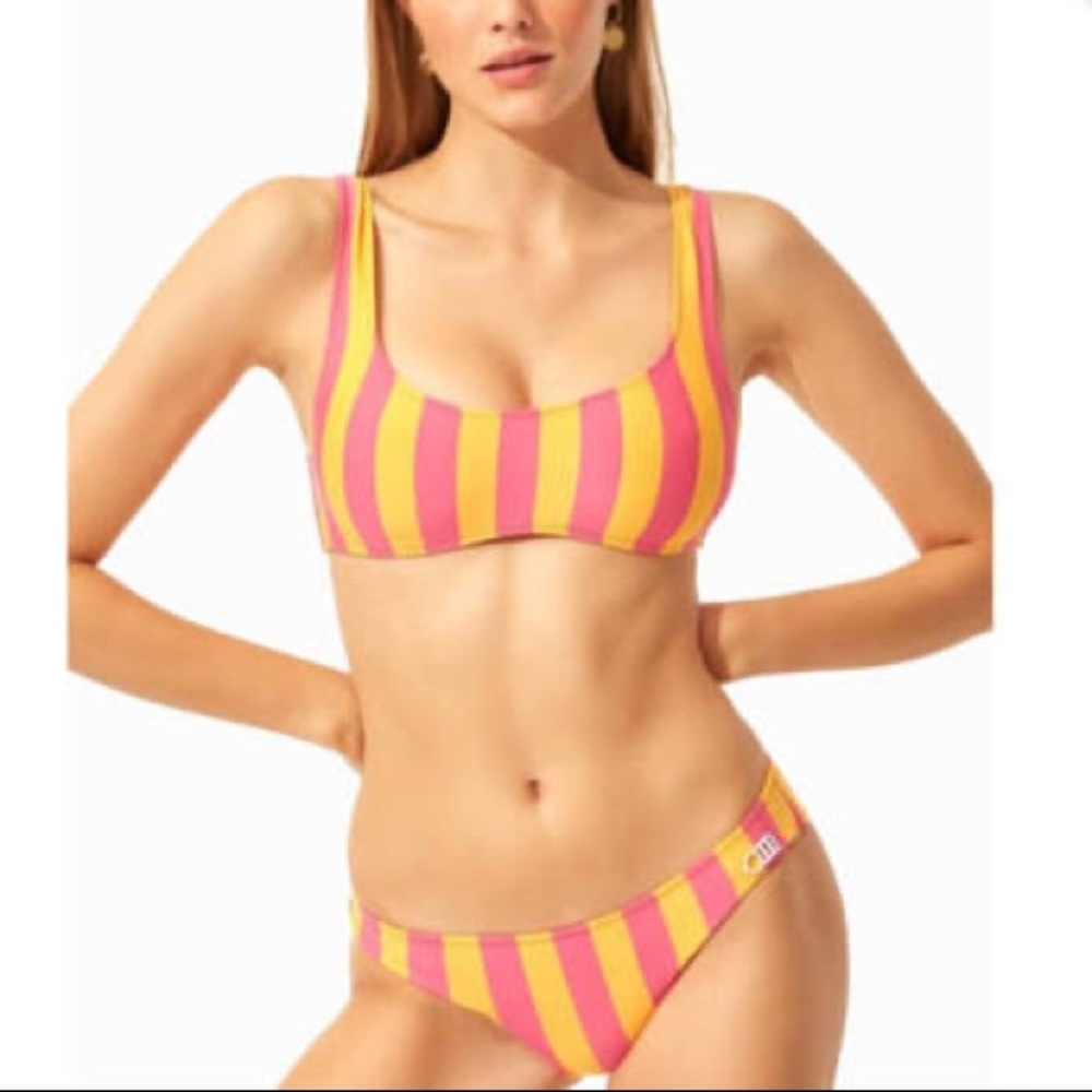 Solid and Striped Orange and white top and navy bottoms *DIFFERENT COLOR*